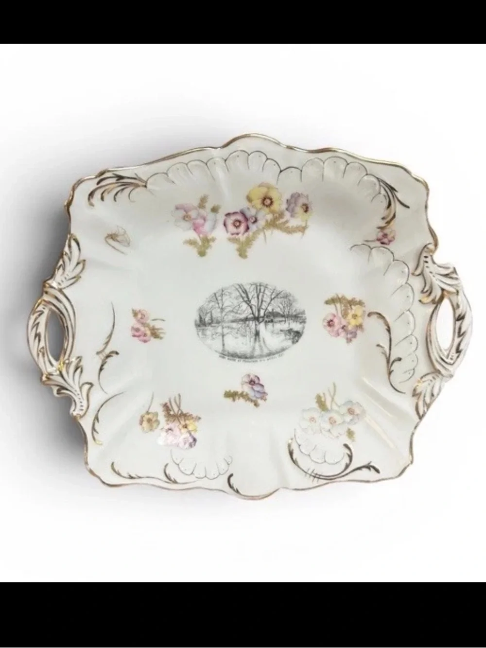 Antique W.W. Allen Penacook NH Serving Dishes Set Of 2 Transferware Germany